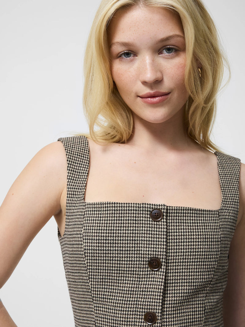 French Connection Houndstooth Wool Sleeveless Top