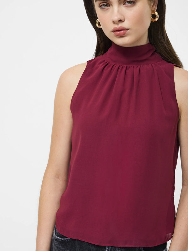 French Connection Marina Chiffon Sleeveless Bow Top