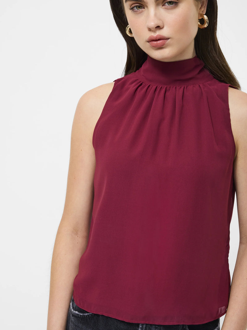French Connection Marina Chiffon Sleeveless Bow Top