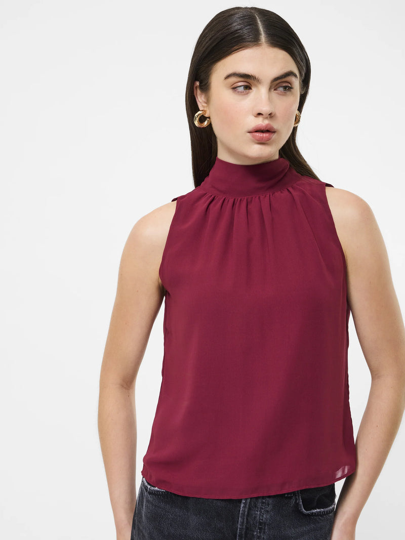 French Connection Marina Chiffon Sleeveless Bow Top