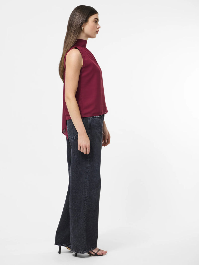 French Connection Marina Chiffon Sleeveless Bow Top