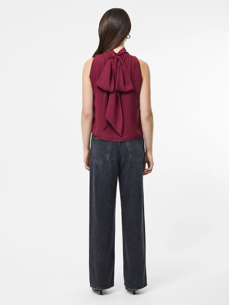 French Connection Marina Chiffon Sleeveless Bow Top
