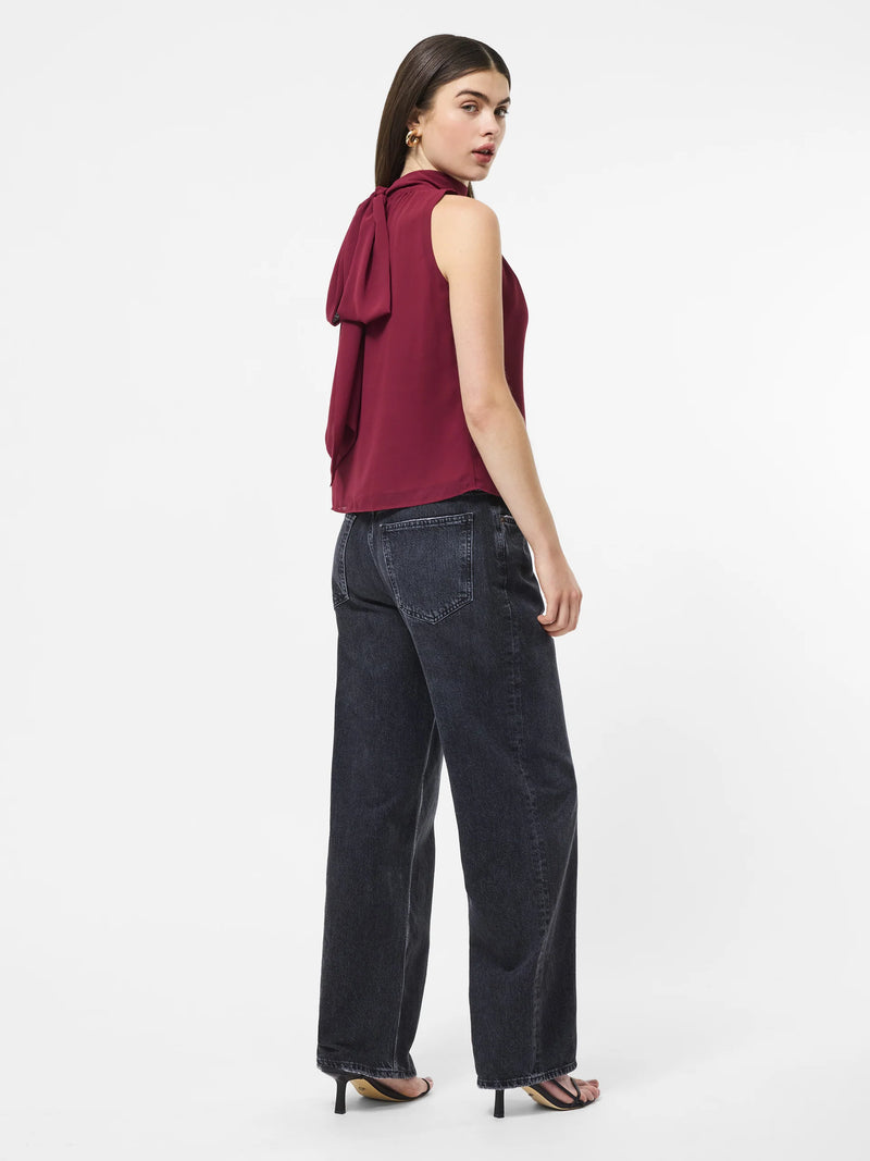 French Connection Marina Chiffon Sleeveless Bow Top