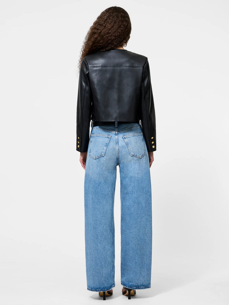 French Connection Dessa Vegan Leather Cropped Jacket