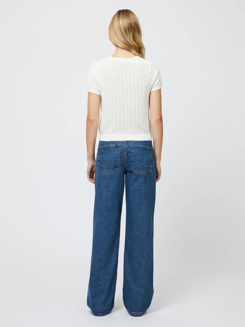 French Connection Cotton Blend Pointelle Cardigan