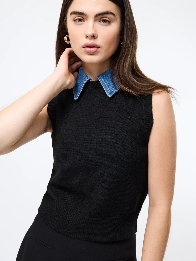French Connection Ellie Knit Collared Vest