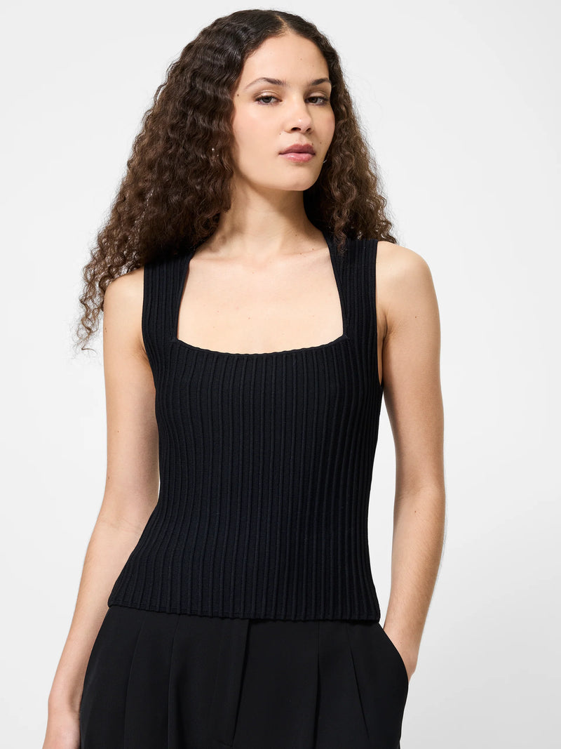 French Connection Ottoman Textured Square Neck Top