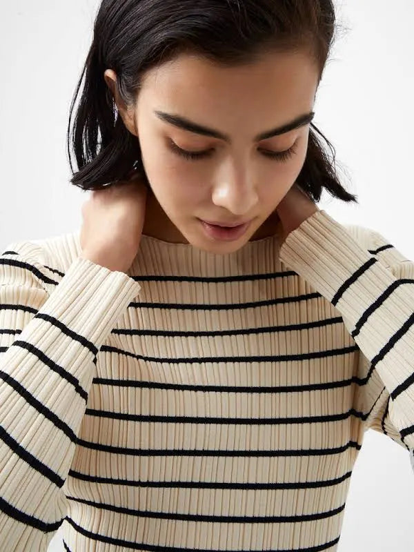 FRENCH CONNECTION Stripe Crinkle Knit