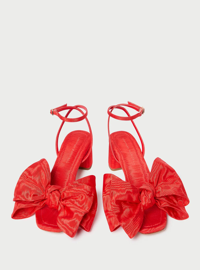 Loeffler Randall Carmen Red Moiré Bow Sandal