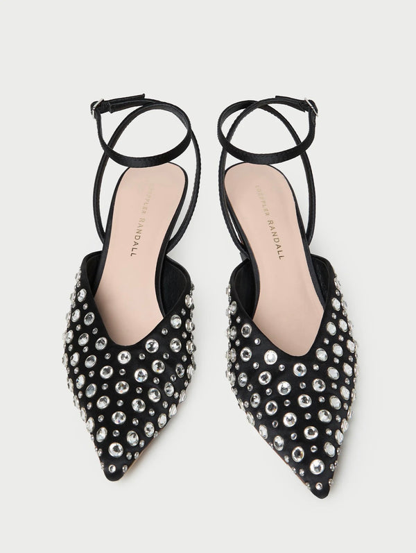 Loeffler Randall Rio Black/Crystal Kitten Heel