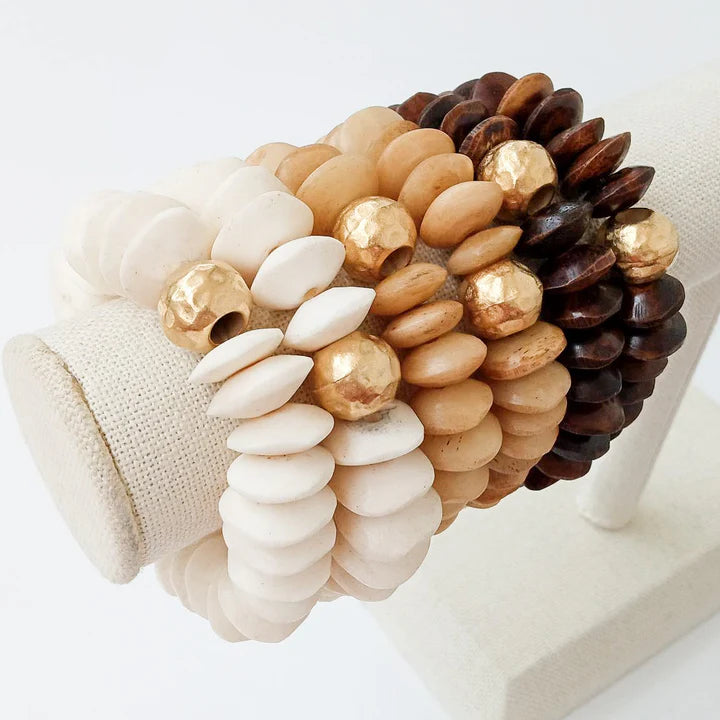 Virtue Heishi Bone Bracelets