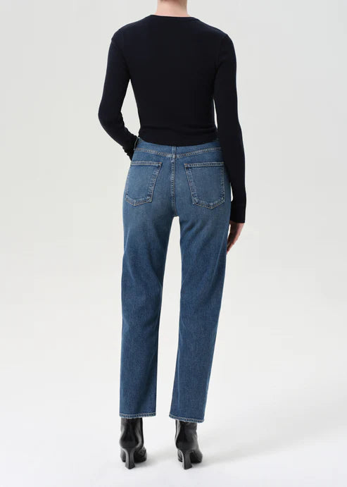 AGOLDE 90's Pinch Waist Crop (Comfort Stretch) In Overcast