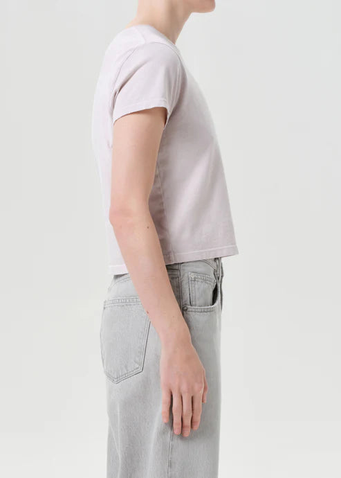 AGOLDE Adine Shrunken Tee In Rosewater