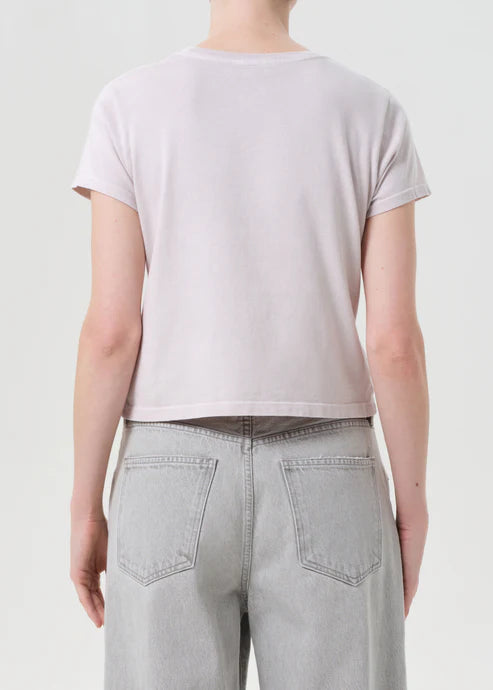 AGOLDE Adine Shrunken Tee In Rosewater