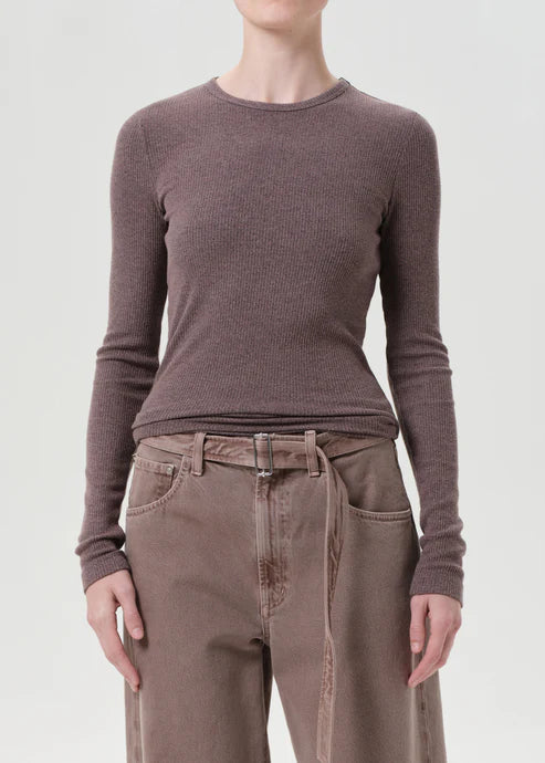 AGOLDE Delphi Slim Tee In Ceramic