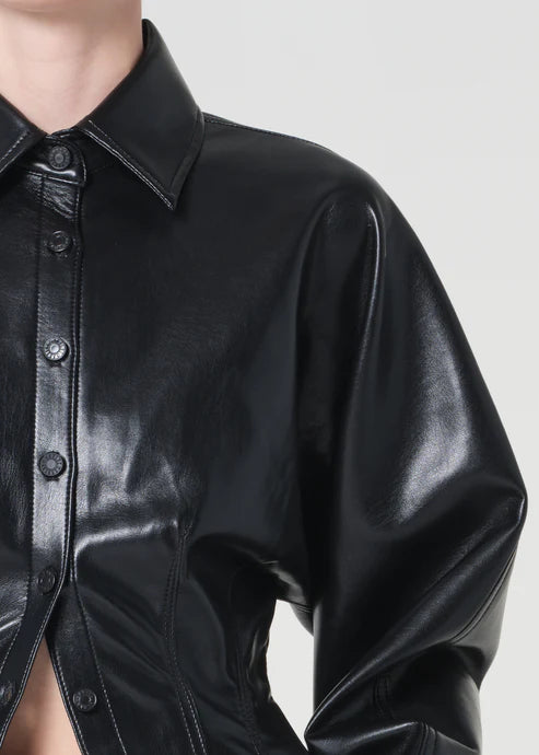 AGOLDE Devon Shirt (Recycled Leather) In Detox