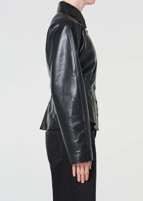 AGOLDE Devon Shirt (Recycled Leather) In Detox