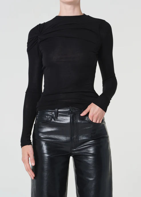 AGOLDE Lissa Long Sleeve Tee In Black