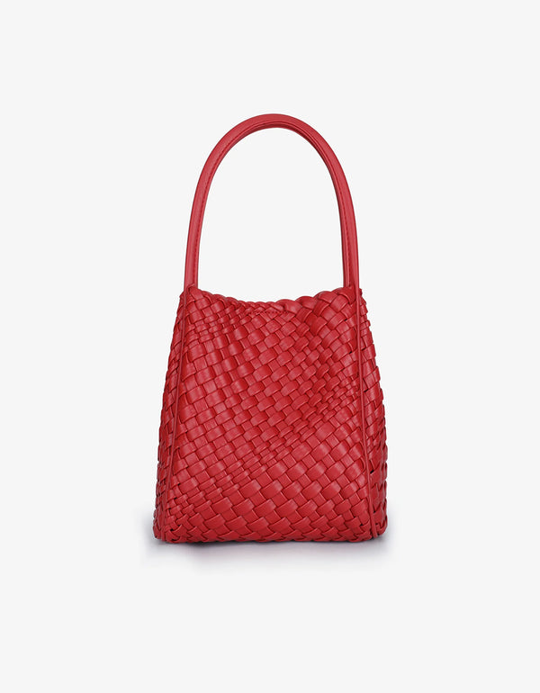 REMI/REID HOLLACE MINI TOTE WOVEN RED