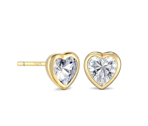 Jurate LA Be My Baby-Simulated Diamond Heart Stud Earrings