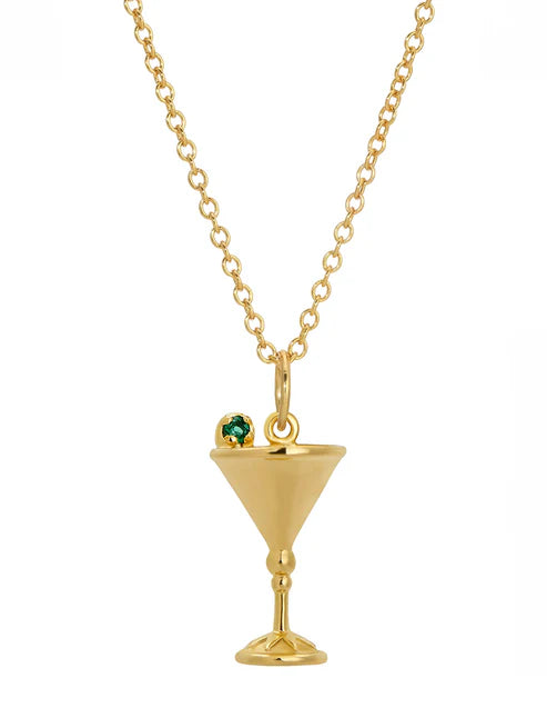 Jurate LA Bottoms Up Martini Glass Necklace