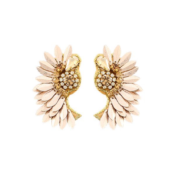 Light Gold Crystal Wing Earring