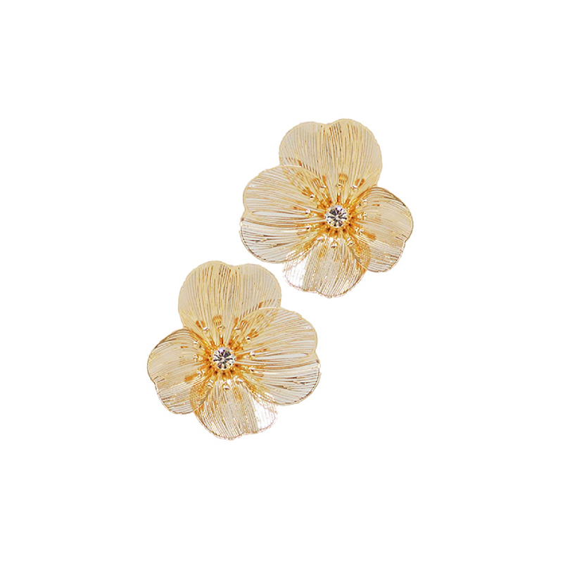 Gold Wire Flower Earring
