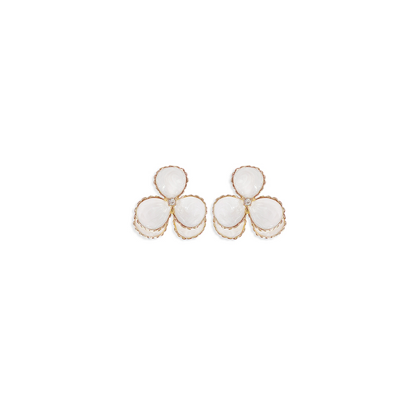 White Metal Flower Earring