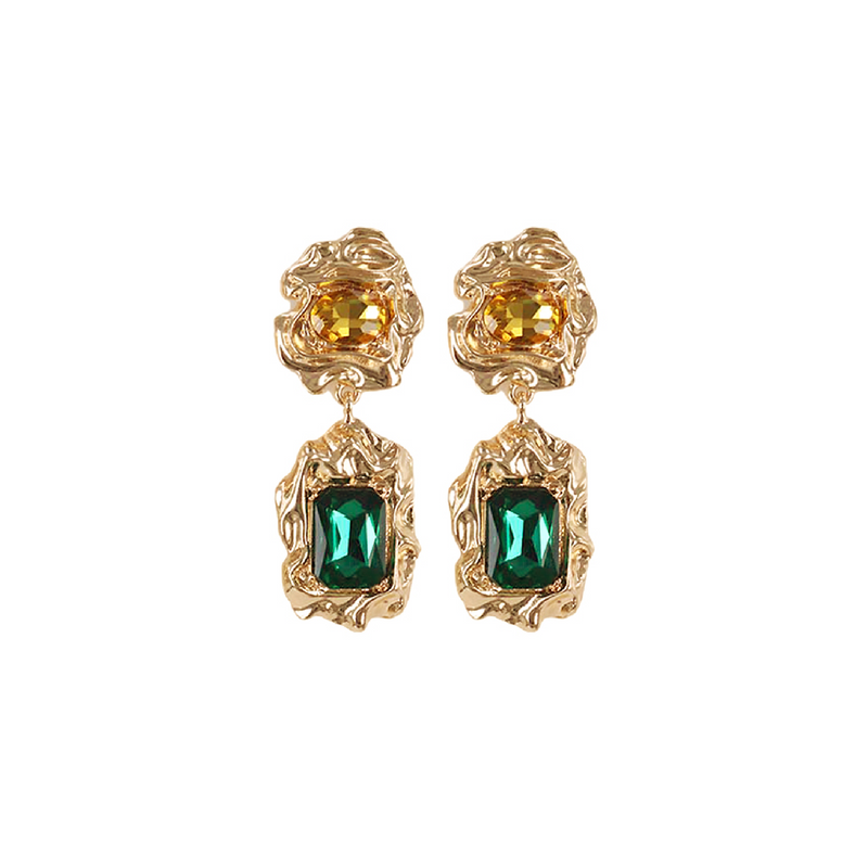 Emerald Oval Dangle Earring