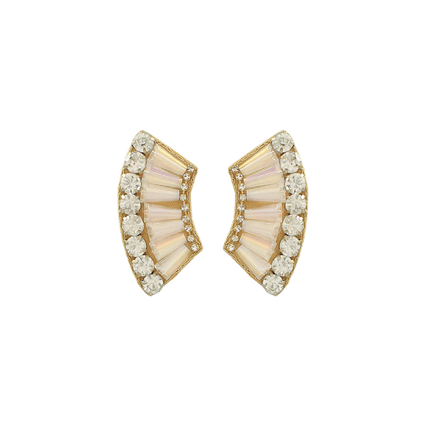 Glass Stone Wing Earring