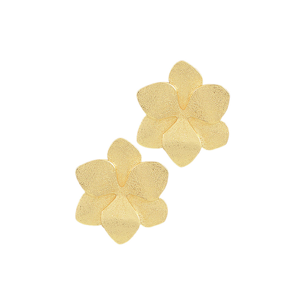 Textured Gold Flower Earring