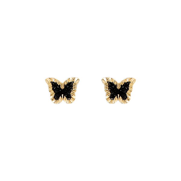 Black Butterfly Druzy Earring