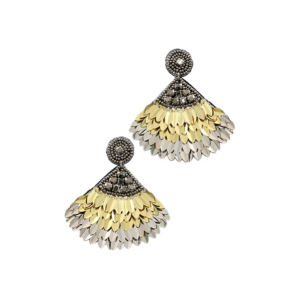 Silver Fan Wing Earring
