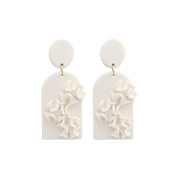 White Clay Arch Earring