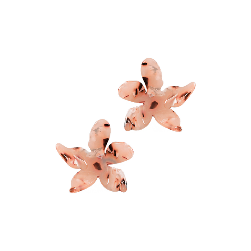 Peach Acrylic Flower Earring