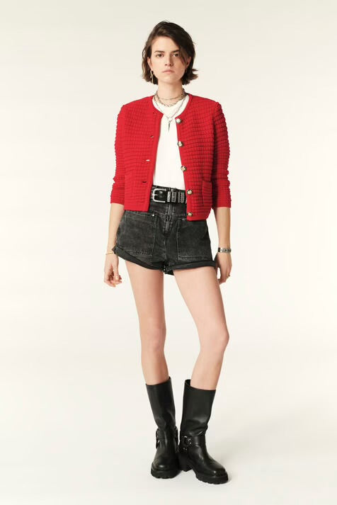 ba&sh gaspard DECORATIVE KNIT CARDIGAN