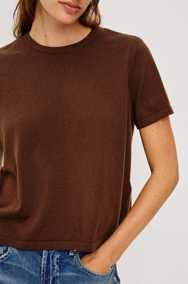 Rails Cotton cashmere t-shirt Espresso