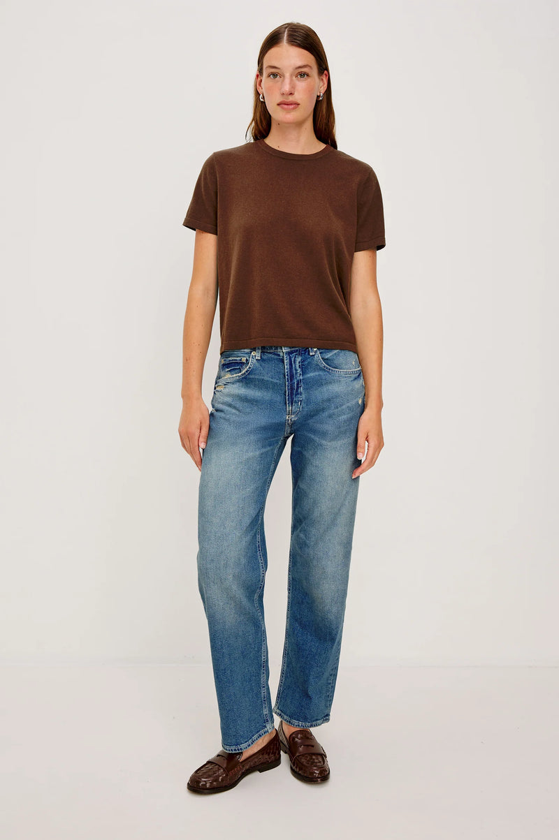 Rails Cotton cashmere t-shirt Espresso