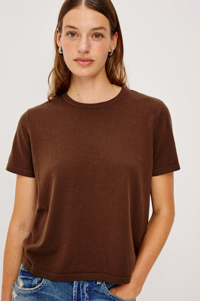 Rails Cotton cashmere t-shirt Espresso