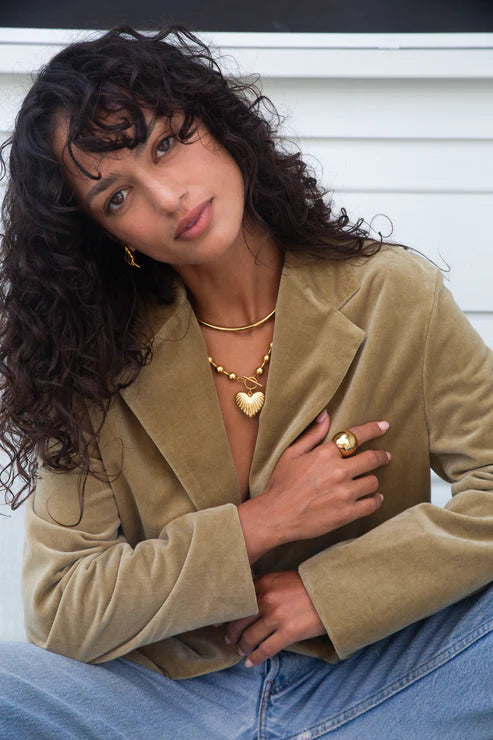 Jurate LA Gwen Gold Cuff Necklace