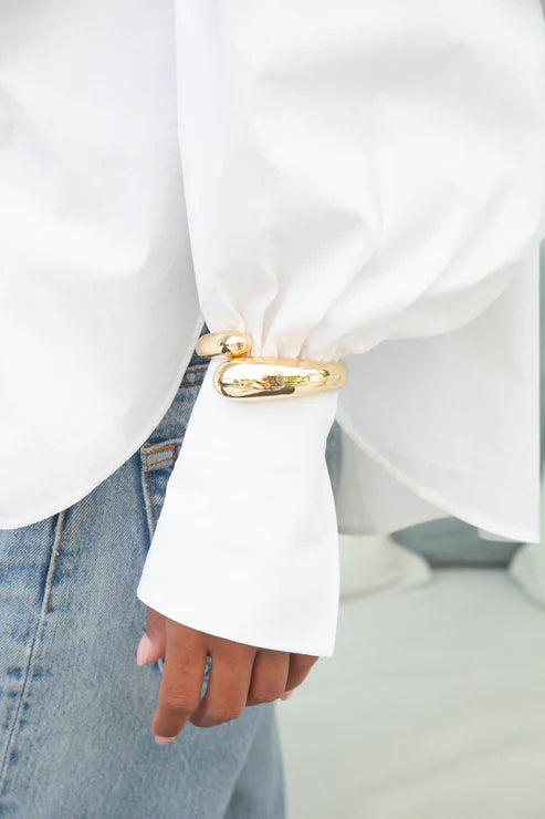 Jurate LA Flow Gold Hinge Bangle Bracelet
