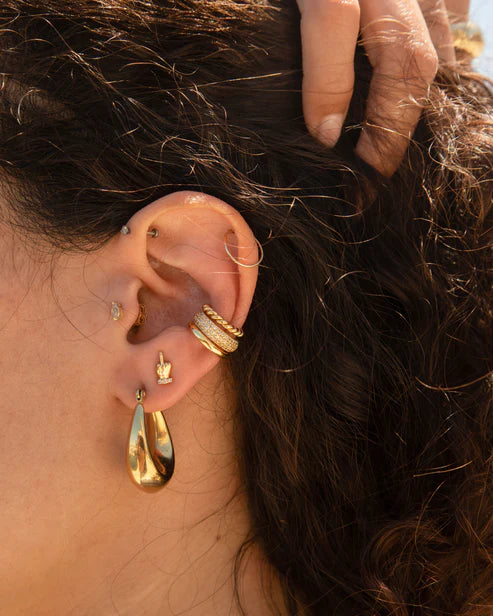 Jurate LA Boy Bye Middle Finger Stud Earrings