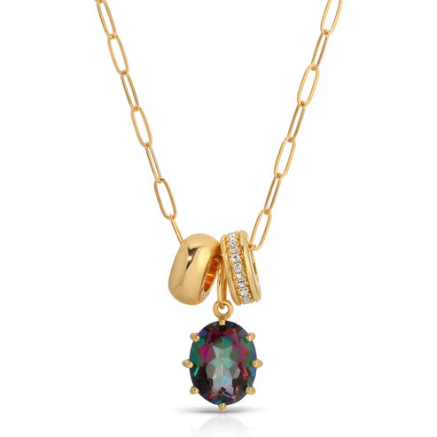 Jurate LA Catching Light Topaz Charm Set Necklace