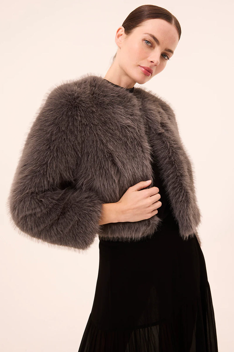 MISA JORDYN FAUX FUR JACKET
