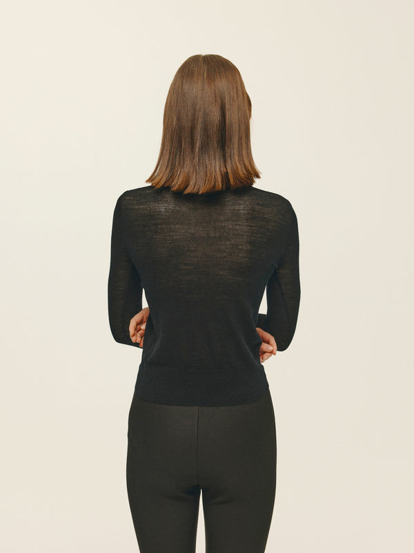 Elodie Henni Polo Sweater in Black