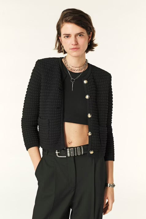 ba&sh gaspard DECORATIVE KNIT CARDIGAN