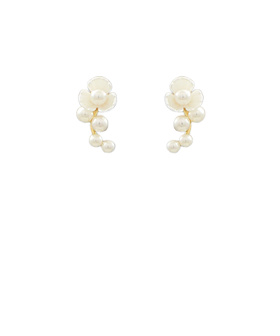 Bishop Boutique Flower Pearl Linear Earrings