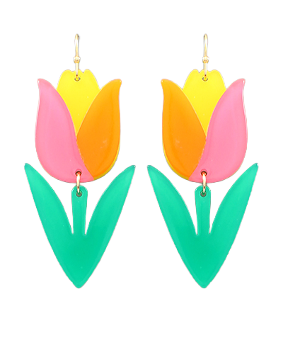 Bishop Boutique Acrylic Tulip Earrings