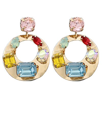 Bishop Boutique Multi Color Glass Dangle Earrings
