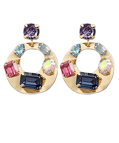 Bishop Boutique Multi Color Glass Dangle Earrings
